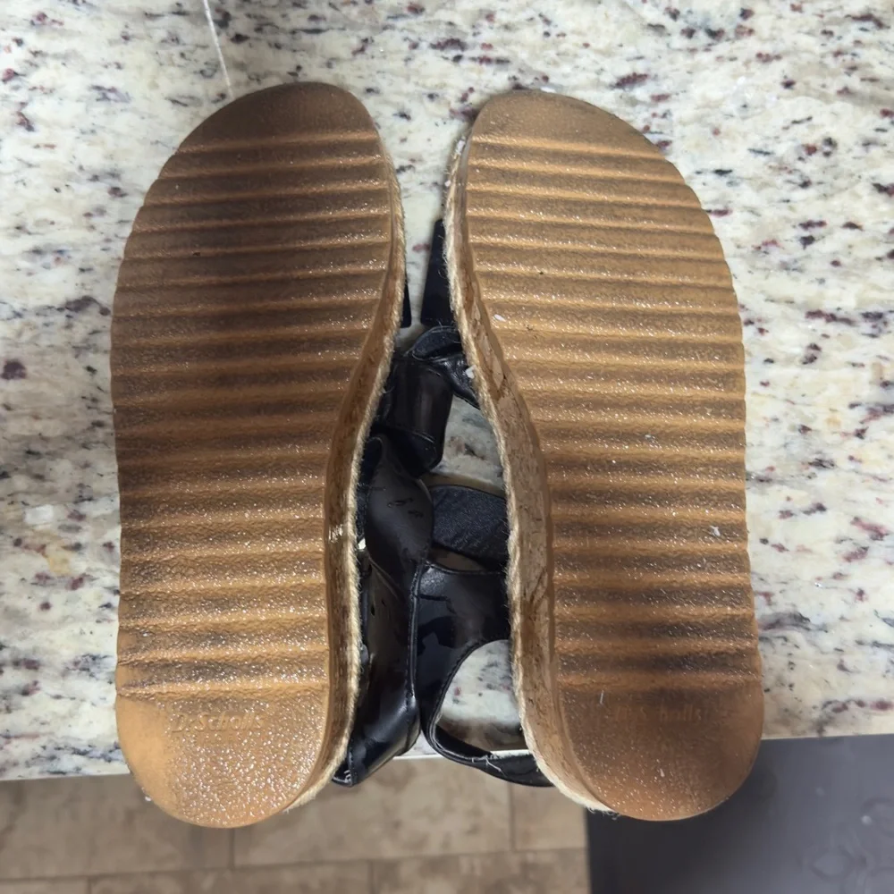 Dr. Scholl's Black Cork‎ Platform Sandals